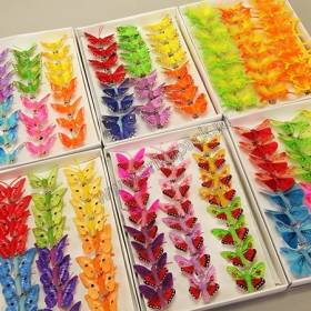 Бабочка для букетов цветные  5 см